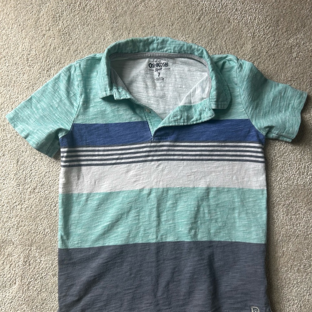 OshKosh B'gosh Men's Striped Blue Polo Shirt